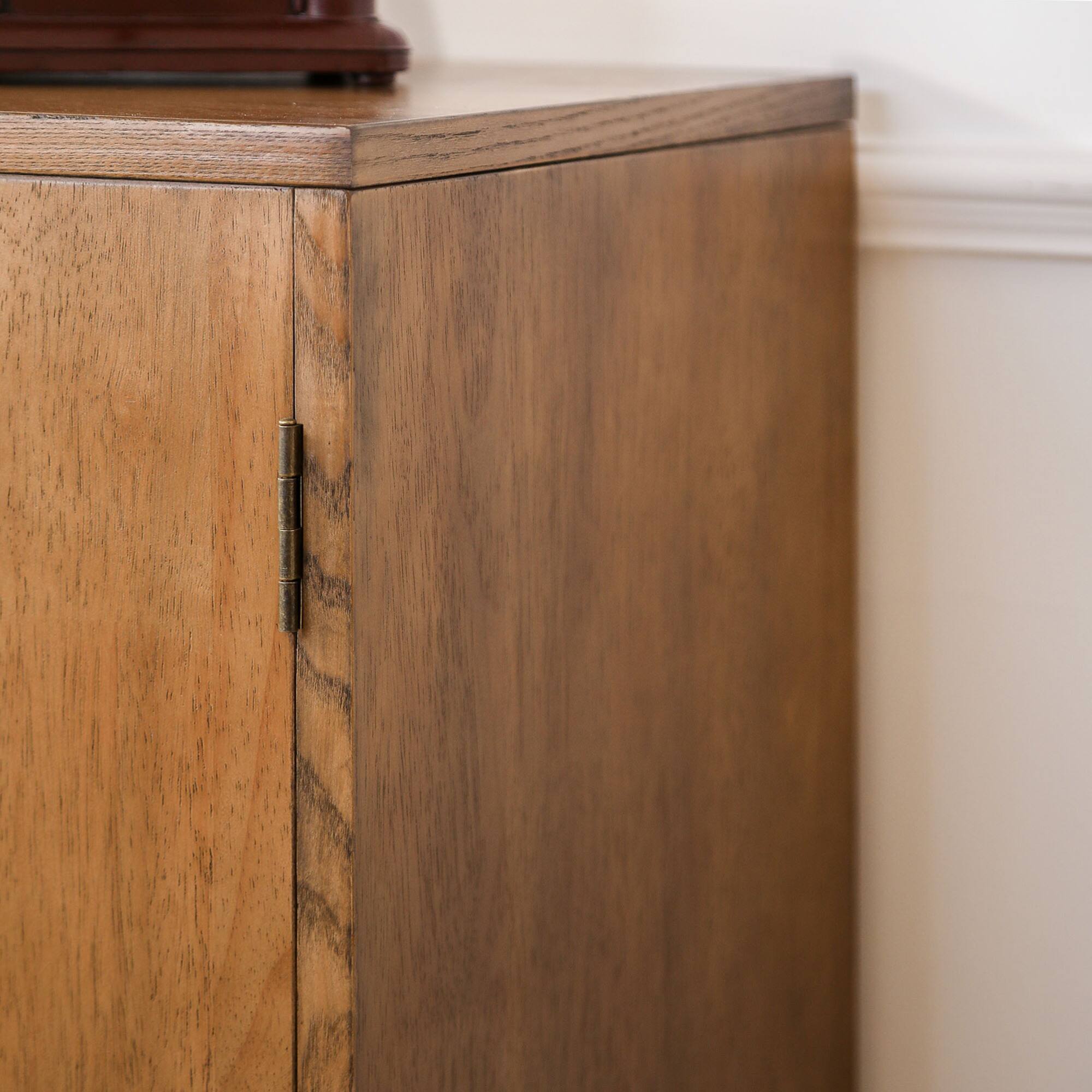 Alt View 5. GOODSILO - Hand-Carved Wooden Storage Cabinet with Floral Design - Solid Sideboard for Living Room Entryway Bedroom - Dark Brown.