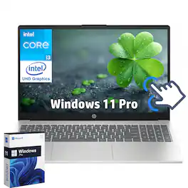 HP - 15.6" Touch-Screen Laptop - Intel Core i3-1315U - 8GB RAM - 512GB SSD - Windows 11 Pro - Natural Silver