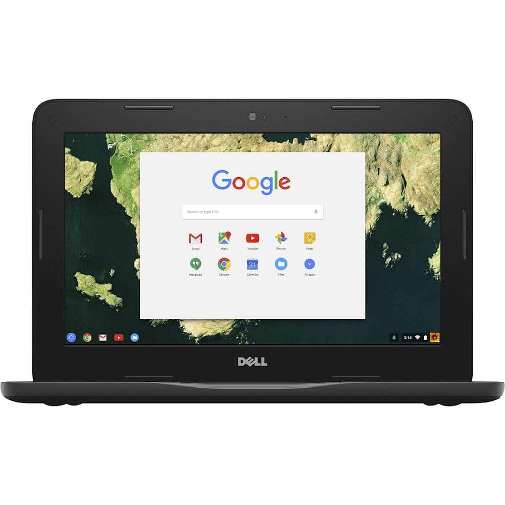 Front. Dell - 11.6" Chromebook - Intel Celeron - 4GB Memory - 32GB eMMC Flash Memory.