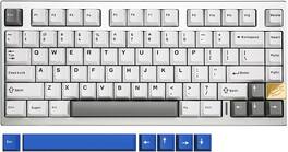 Wikistore - AL75 Wireless Mechanical Keyboard,Full Aluminum CNC,Hot Swap,Creamy Switches,TKL Gasket,RGB Backlight(Blue Grey Switch) - Silver