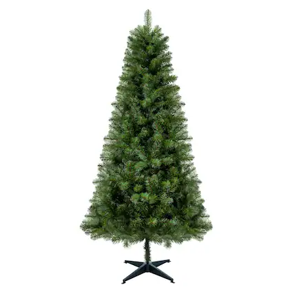 Front. BreeBe - 6FT Unlit Artificial Christmas Tree with 490 Tips - Green.