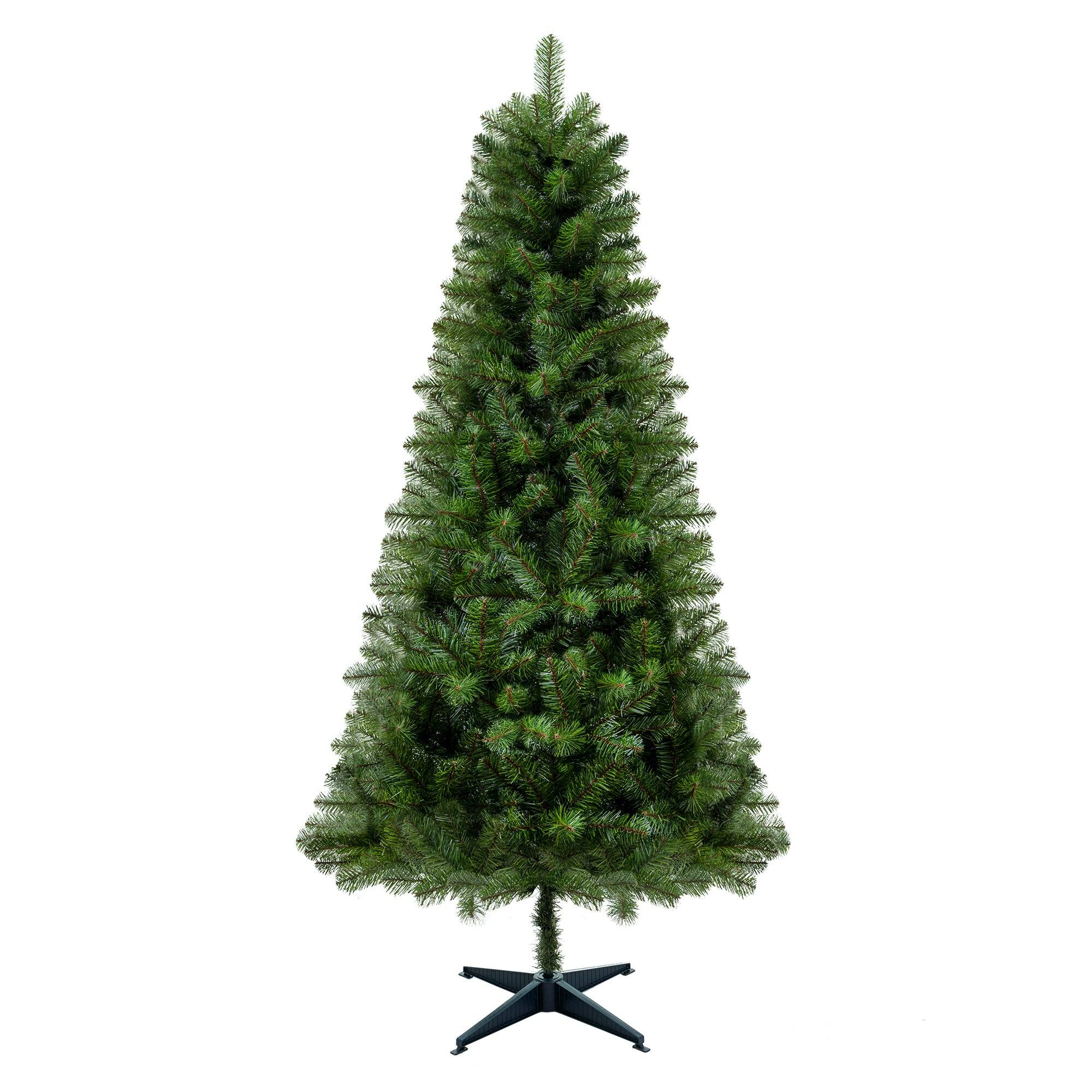 BreeBe - 6FT Unlit Artificial Christmas Tree with 490 Tips - Green