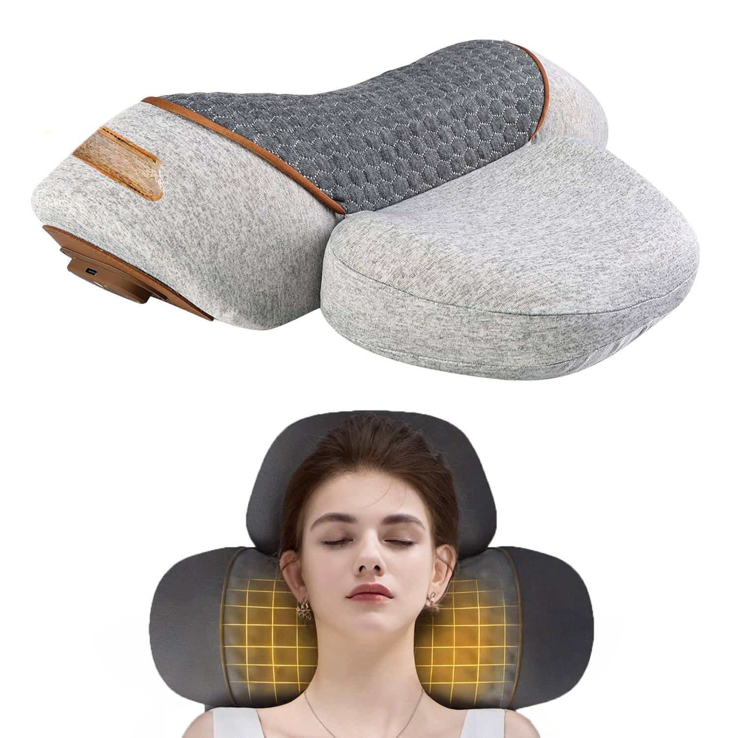 Front. Live At Space - Plug-in 3-in-1 Neck Pillow with Vibration, Heat & Air Stretch, 30-Min Auto Cycle, C-Shape Memory Foam - 642146671340.