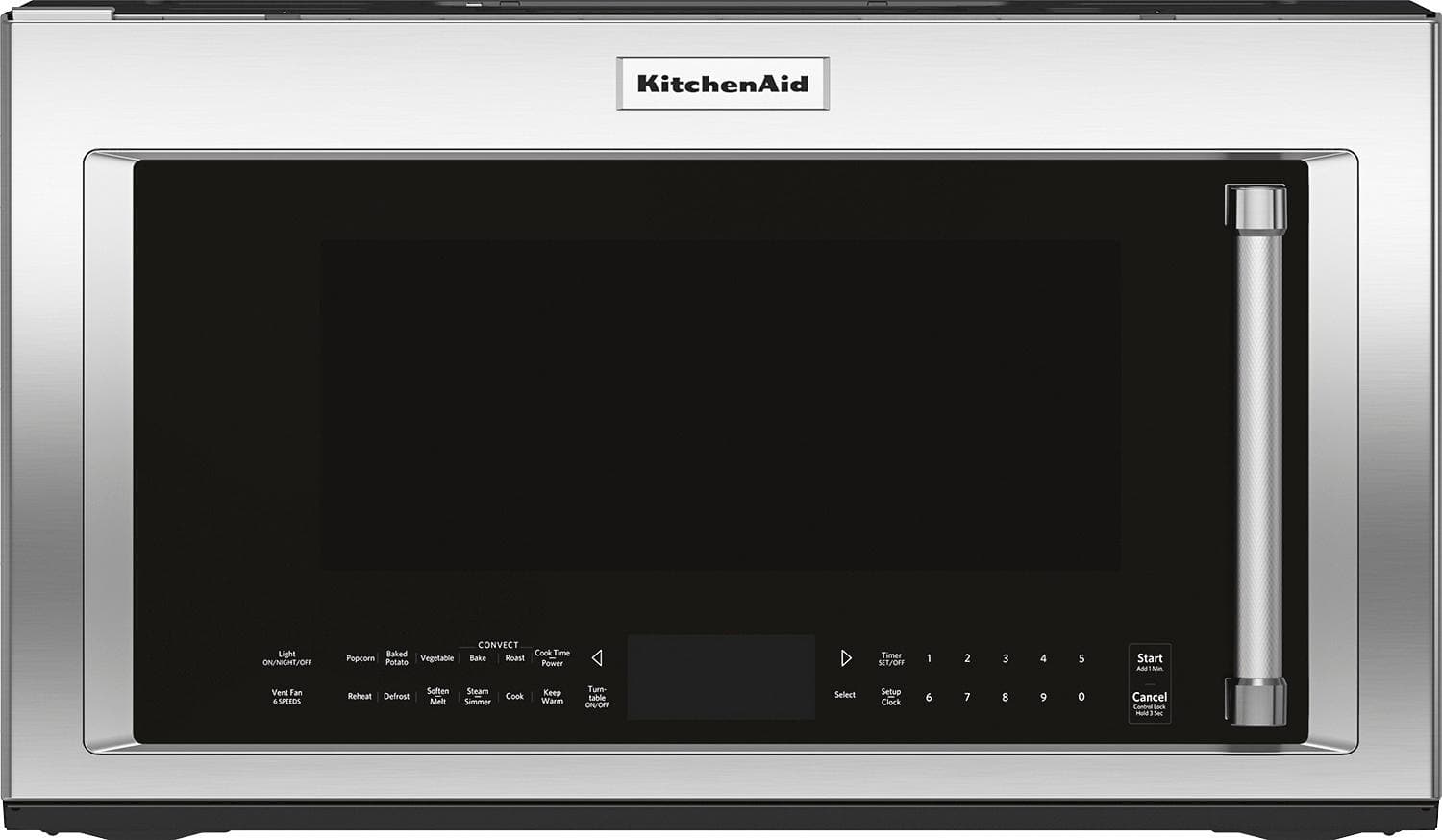 Front. KitchenAid - 1.9 Cu. Ft. Convection Over-the-Range Microwave with Sensor Cooking - Stainless Steel.