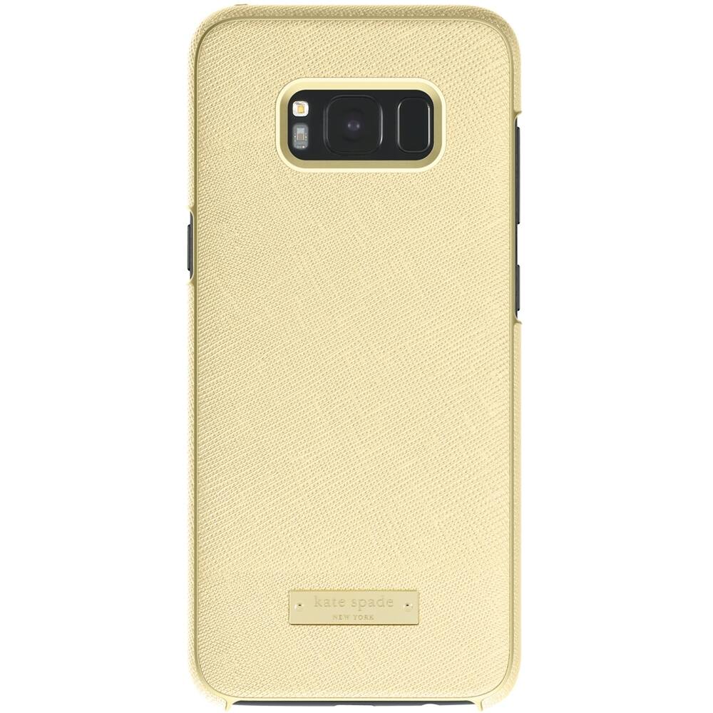 Front. kate spade new york - Wrap Case for Samsung Galaxy S8+ - Safiano gold.
