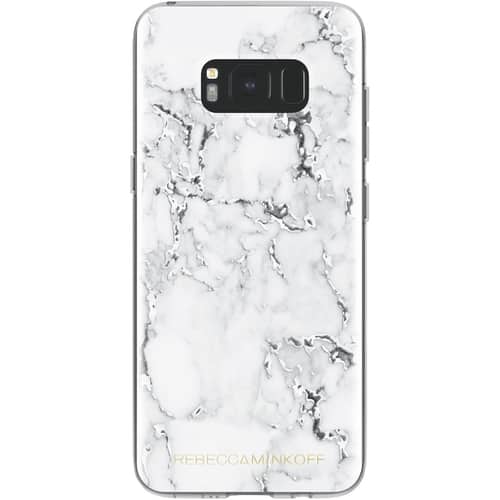 Rebecca Minkoff - Sheer Protection Case for Samsung Galaxy S8 - Marble print clear/black foil - Larger Front