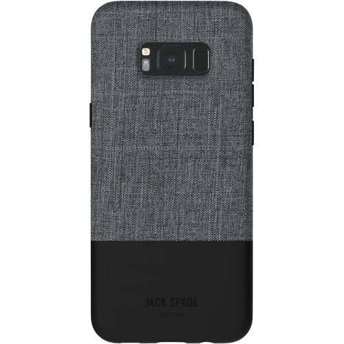 JACK SPADE - Color-Block Case for Samsung Galaxy S8+ - Black/tech Oxford gray - Larger Front