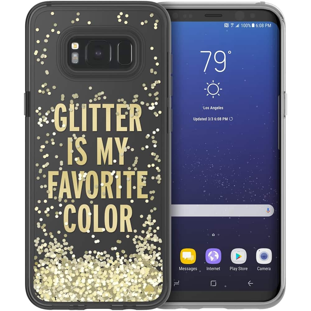 Best Buy kate spade new york Liquid Glitter Case for Samsung Galaxy S8 Glitter is My Favorite Color KSSA 036 GLD