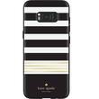 kate spade new york - Hardshell Case for Samsung Galaxy S8 - Stripe 2 Gold Foil/Black/Cream - Larger Front