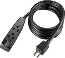 Insignia™ - 10' 3-Outlet Extension Power Cord - Black - Front_Zoom