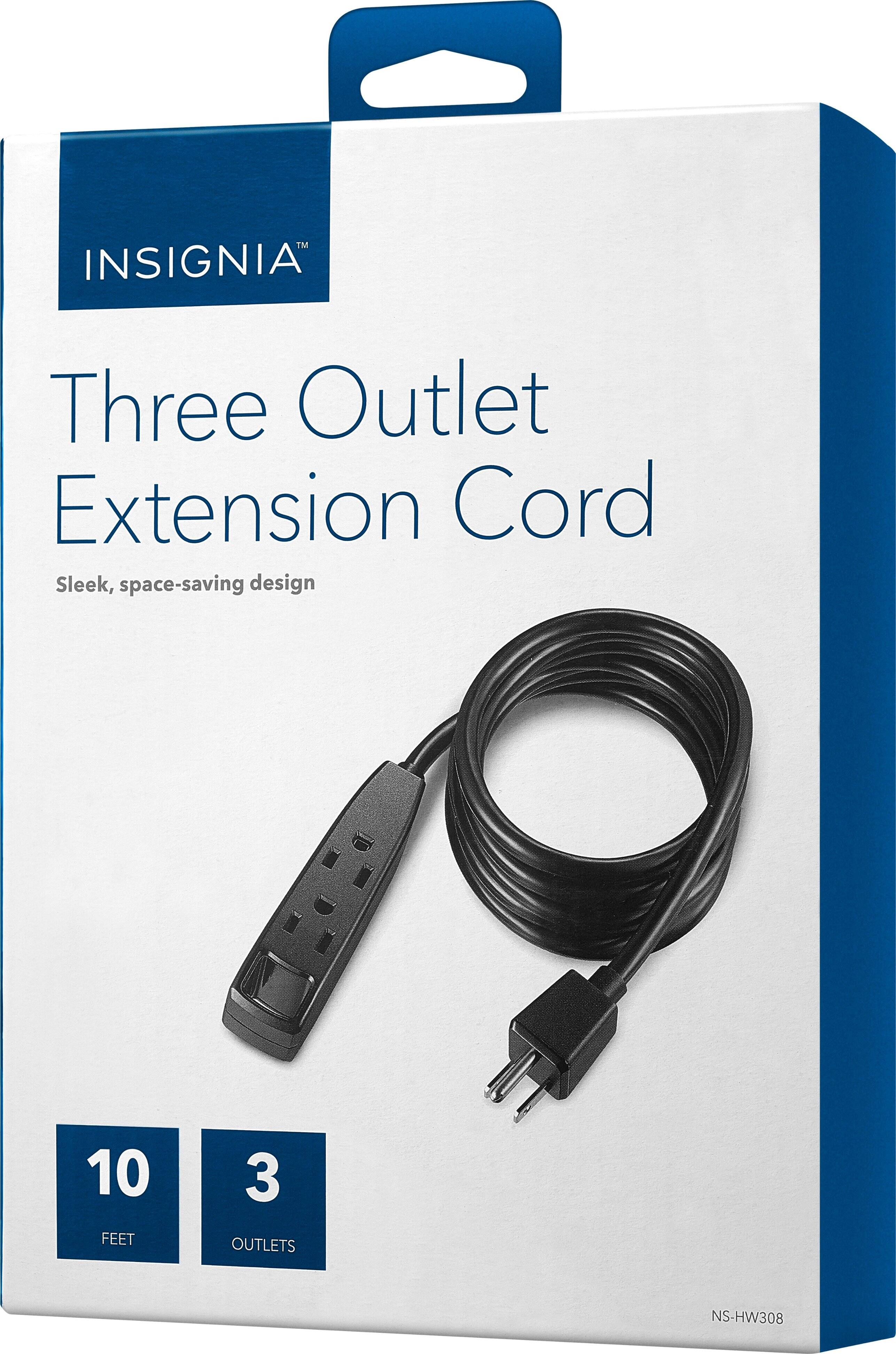 Alt View 12. Insignia™ - 10' 3-Outlet Extension Power Cord - Black.