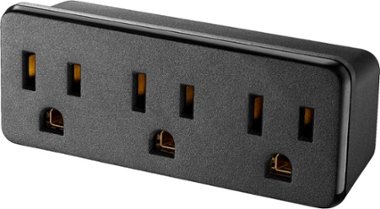 Insignia™ - 3-Plug Outlet Extender - Black - Front_Zoom
