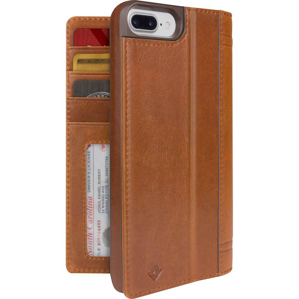 journal case for apple iphone 6 plus, 7 plus and 8 plus - cognac journal case for apple iphone 6 plus, 7 plus and 8 plus - cognac