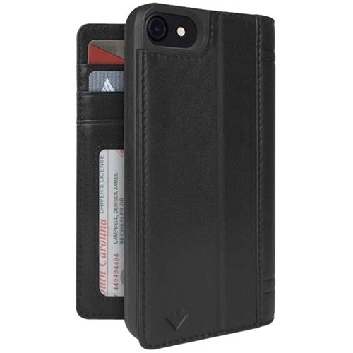 journal case for apple iphone 6, 7 and 8 - black