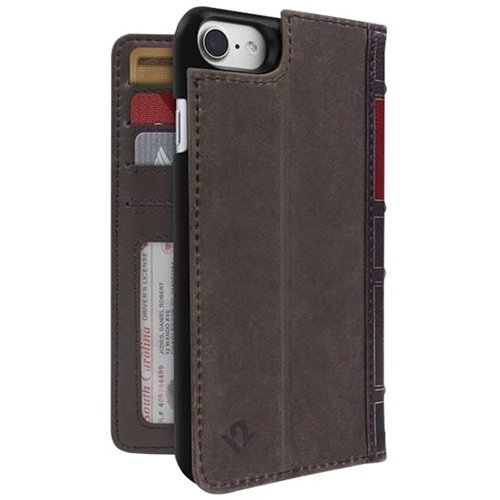 bookbook case for apple iphone 6, 7 and 8 - brown