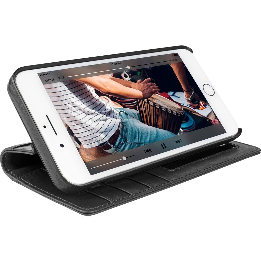 journal case for apple iphone 6 plus, 7 plus and 8 plus - black journal case for apple iphone 6 plus, 7 plus and 8 plus - black