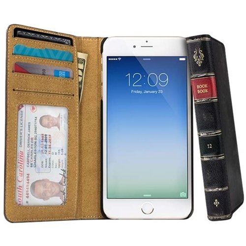 bookbook case for apple iphone 6, 7 and 8 - black