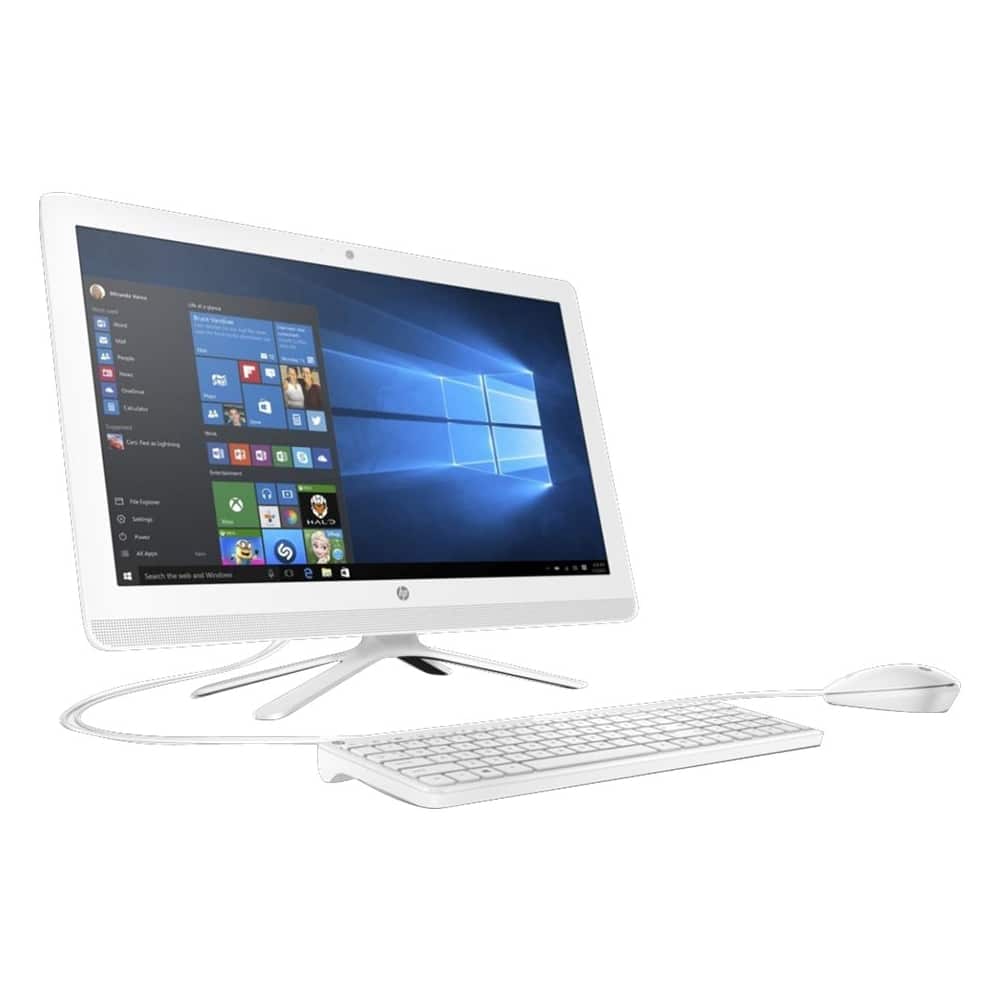 Front. HP - 23.8" All-In-One - Intel Pentium - 8GB Memory - 1TB Hard Drive - Snow white.