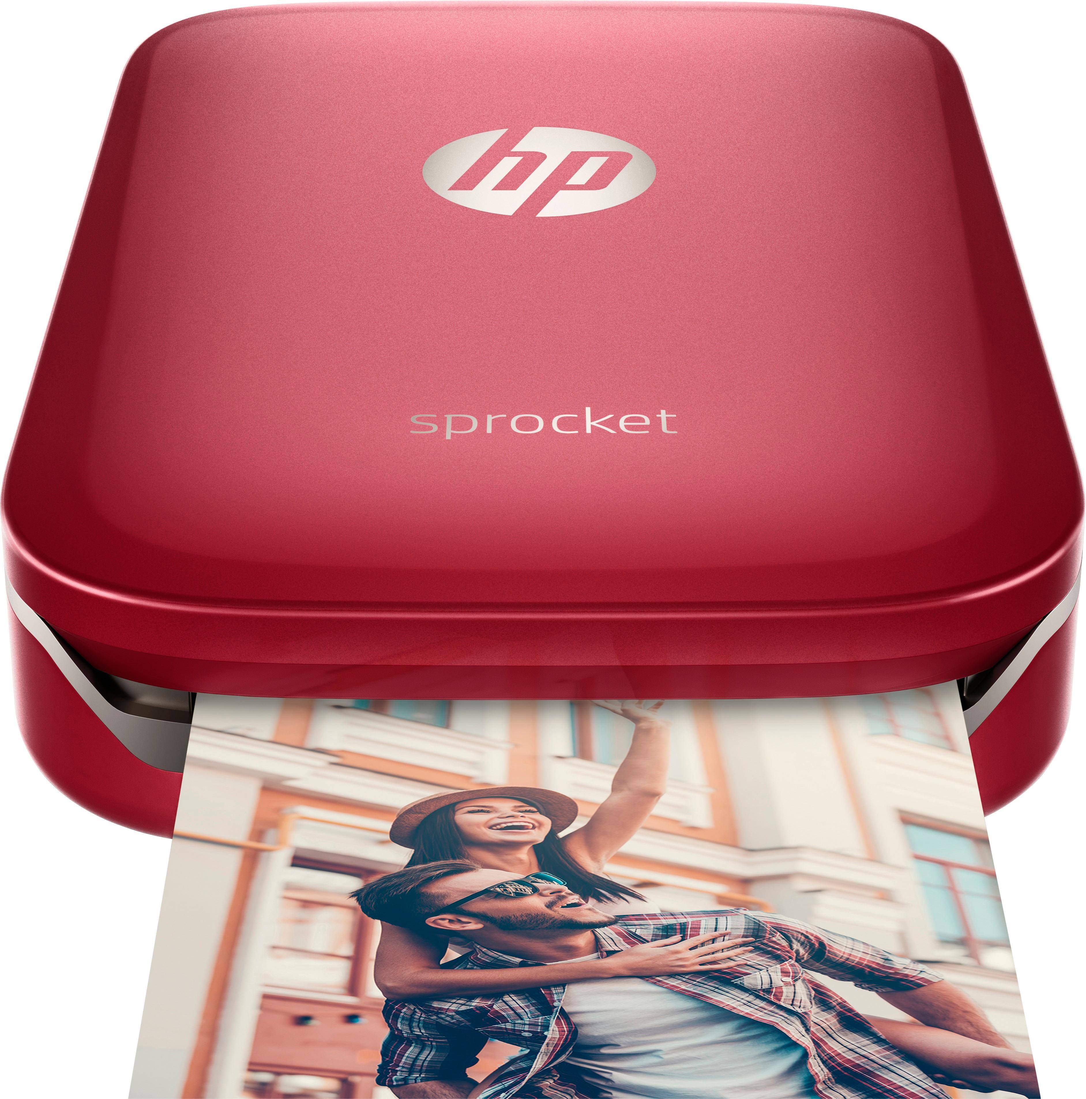 HP - Sprocket Photo Printer - Red - Angle