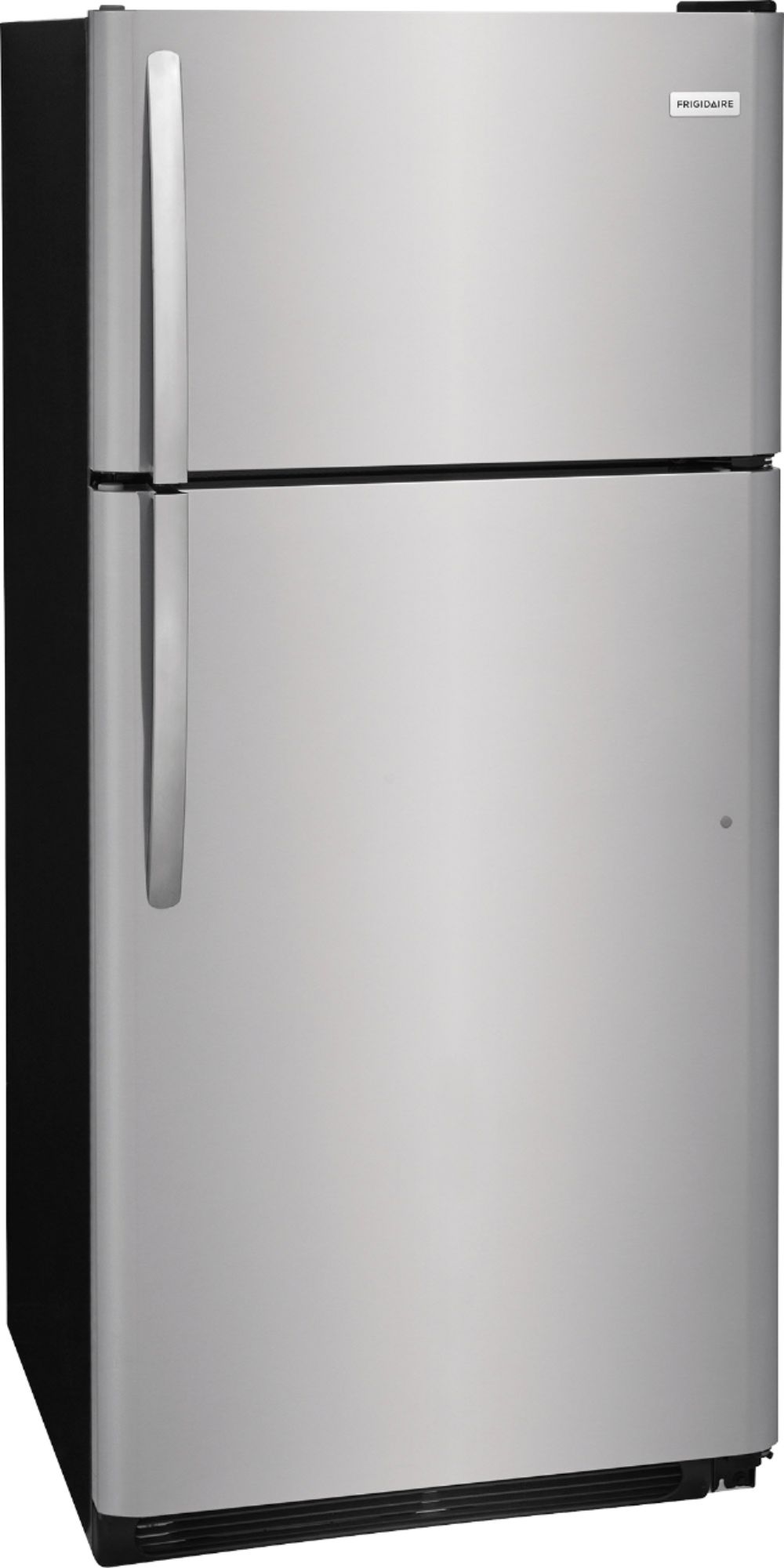Angle View: Frigidaire - 18 Cu. Ft. Top-Freezer Refrigerator - Stainless steel