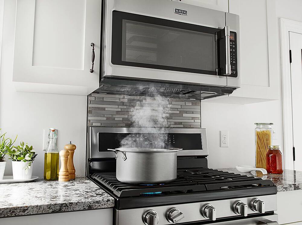 Alt View 18. Maytag - 1.9 Cu. Ft. Convection Over-the-Range Microwave with Sensor Cooking - Stainless Steel.