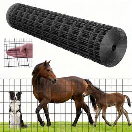 VEVOR - Farm Fence,48 in x 50 ft, 2x4 in Mesh 14 Gauge Galvanized Steel Wire Fencing , Heavy Duty Vinyl Coated Livestock Fence - Black