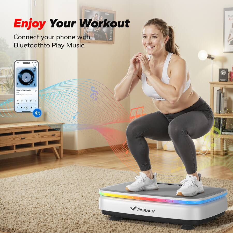 MERACH LED Light Vibration Plate Exercise Machine for Women Men ...