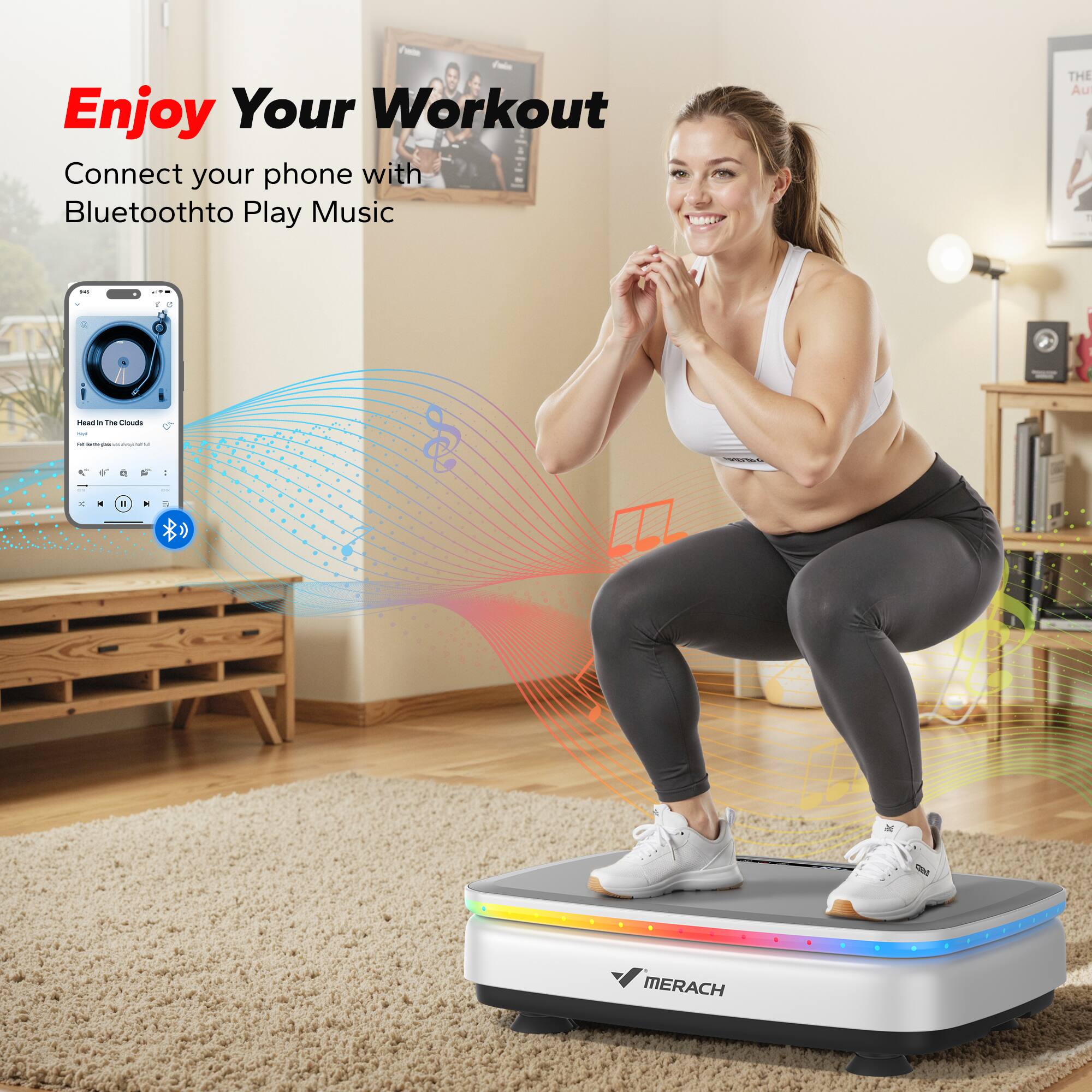 Enjoy Your Workout  
Connect your phone with Bluetooth to Play Music