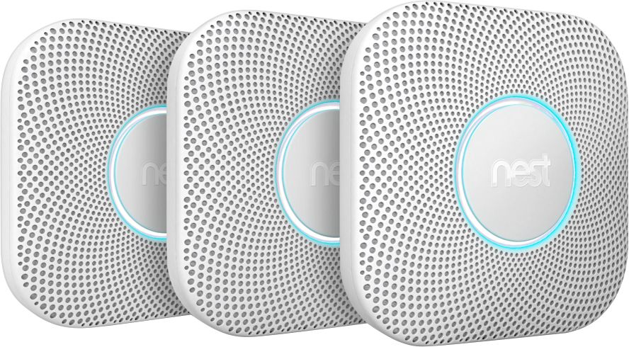Google Nest Protect Smoke and CO Alarm Battery 3-Pack White Mini Speaker Charc 