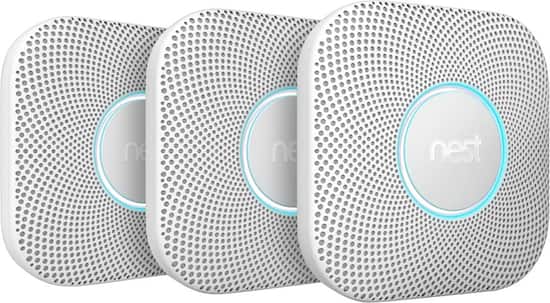 Google Nest Protect 2nd Generation Battery Smart Smoke Carbon Monoxide Alarm 3 Pack White S3006wbus Best Buy