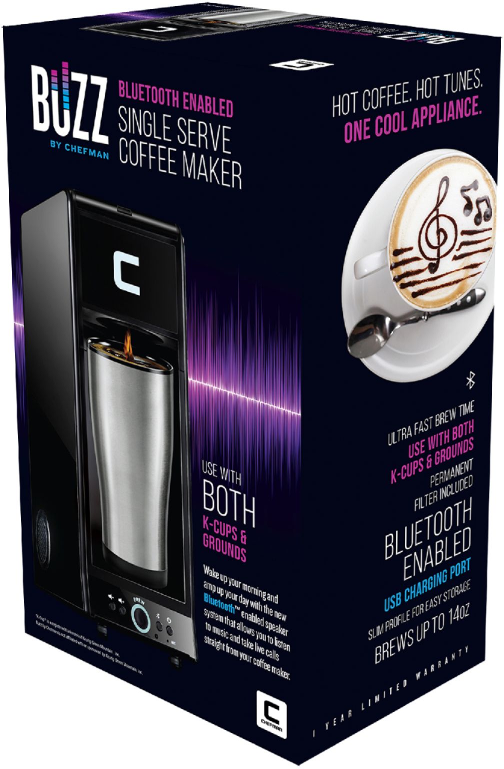 Single Serve Coffee Maker Black/Stainless Steel RJ14  - Best Buy