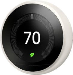 Google - Nest Learning Smart Wifi Thermostat - White - Front_Zoom