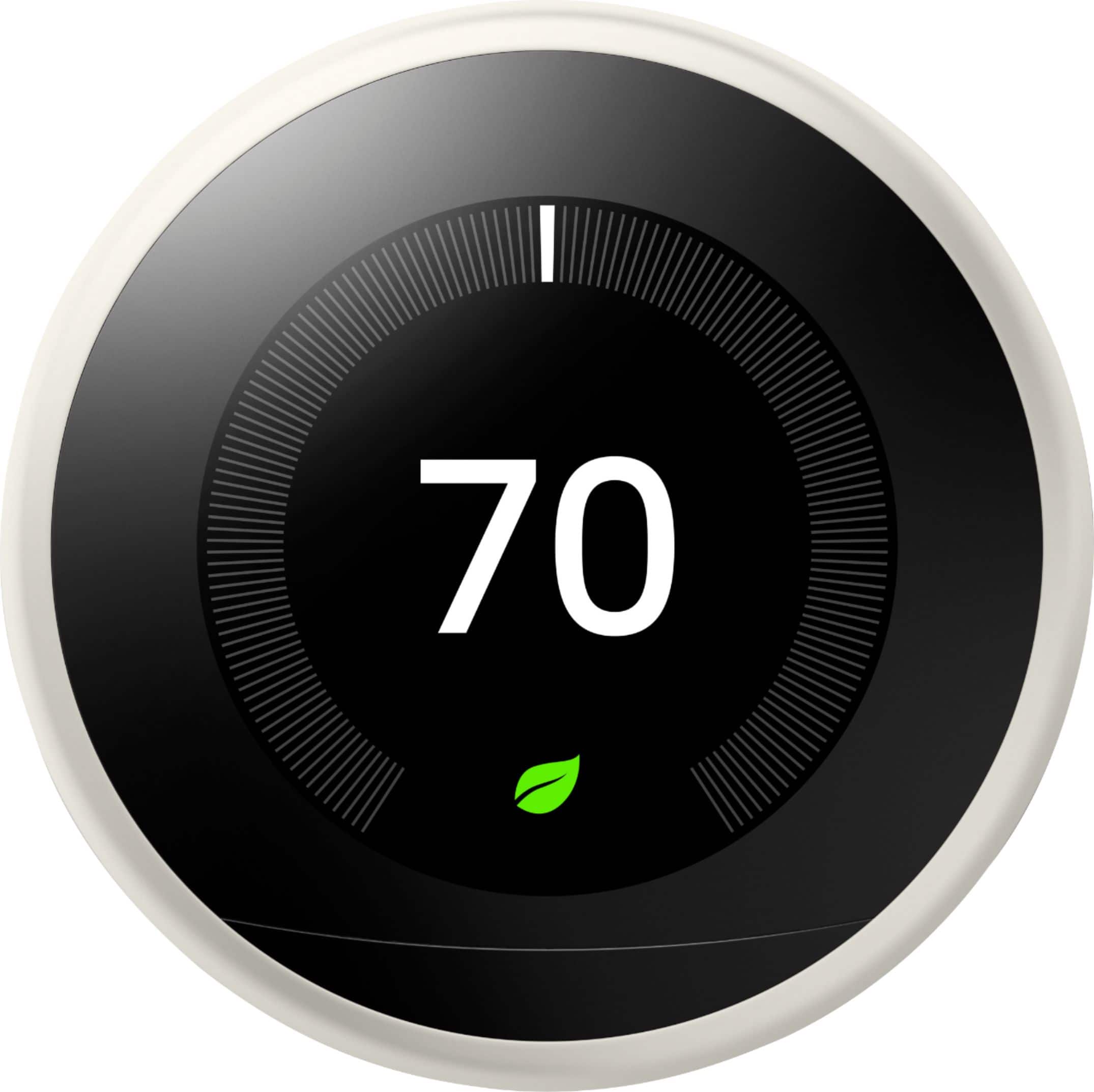 Alt View 31. Google - Nest Learning Smart Wifi Thermostat - White.