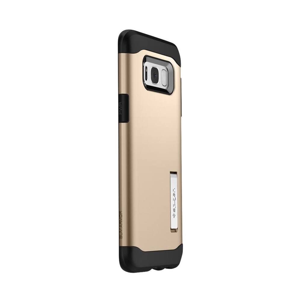 Front. Spigen - Slim Armor Case for Samsung Galaxy S8+ - Gold maple.