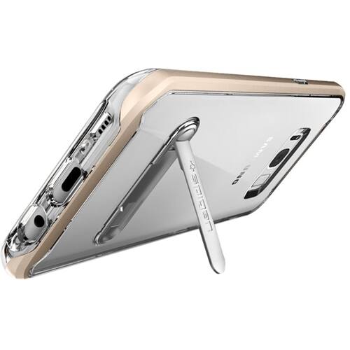 Spigen - Crystal Hybrid Case for Samsung Galaxy S8 - Gold maple - Larger Front