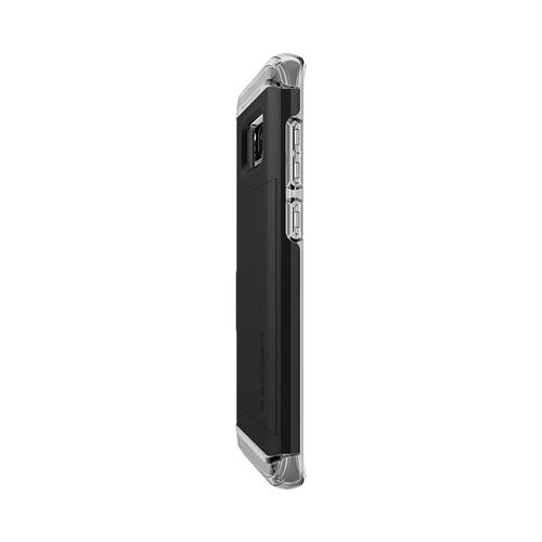 Spigen - Crystal Wallet Case for Samsung Galaxy S8+ - Black - Larger Front