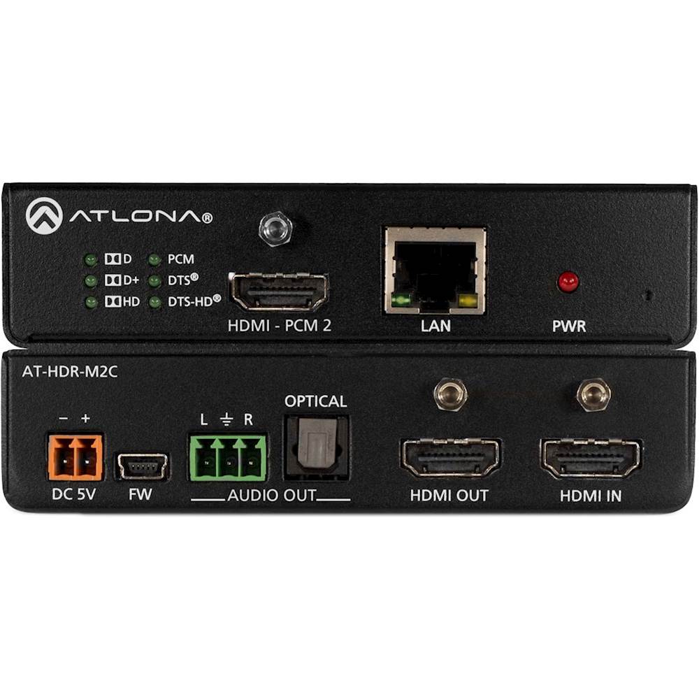 Angle View: Atlona - 4K HDR Multi-Channel Digital to Two-Channel Audio Converter - Black