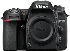 Front. Nikon - D7500 DSLR 4K Video Camera (Body Only) - Black.