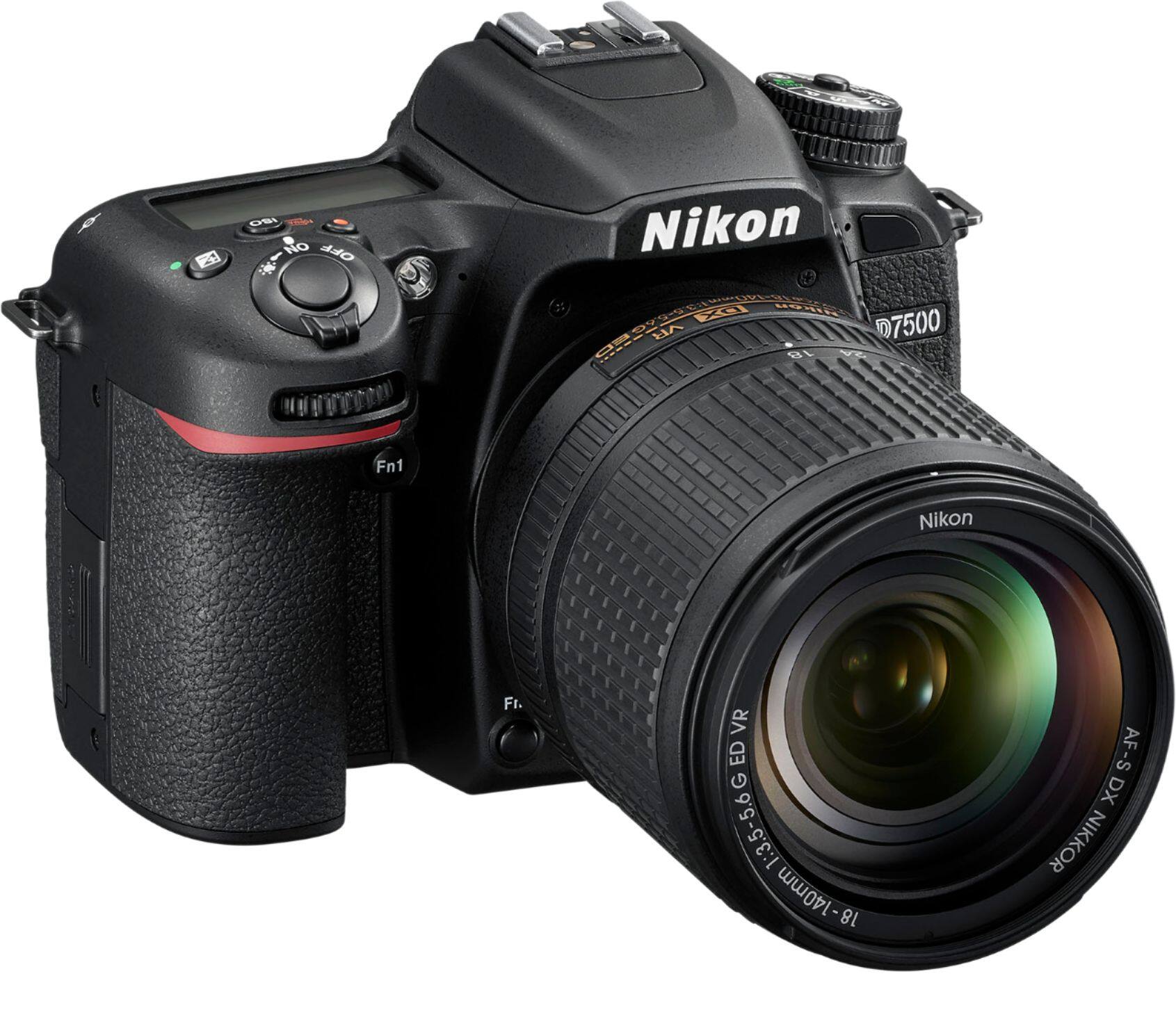 Angle. Nikon - D7500 DSLR 4K Video Camera with AF-S DX NIKKOR 18-140mm f/3.5-5.6G ED VR lens - Black.