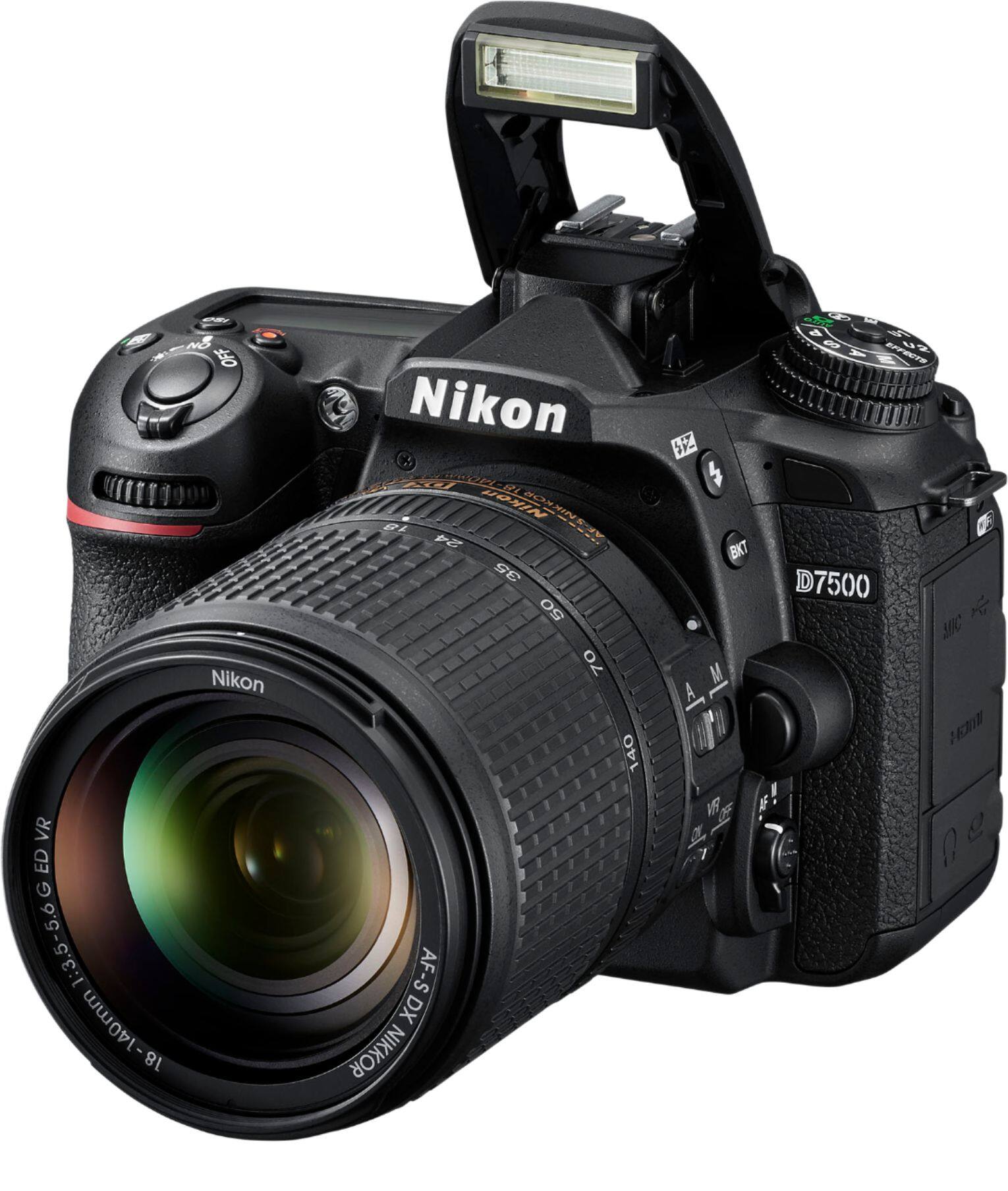 Alt View 17. Nikon - D7500 DSLR 4K Video Camera with AF-S DX NIKKOR 18-140mm f/3.5-5.6G ED VR lens - Black.