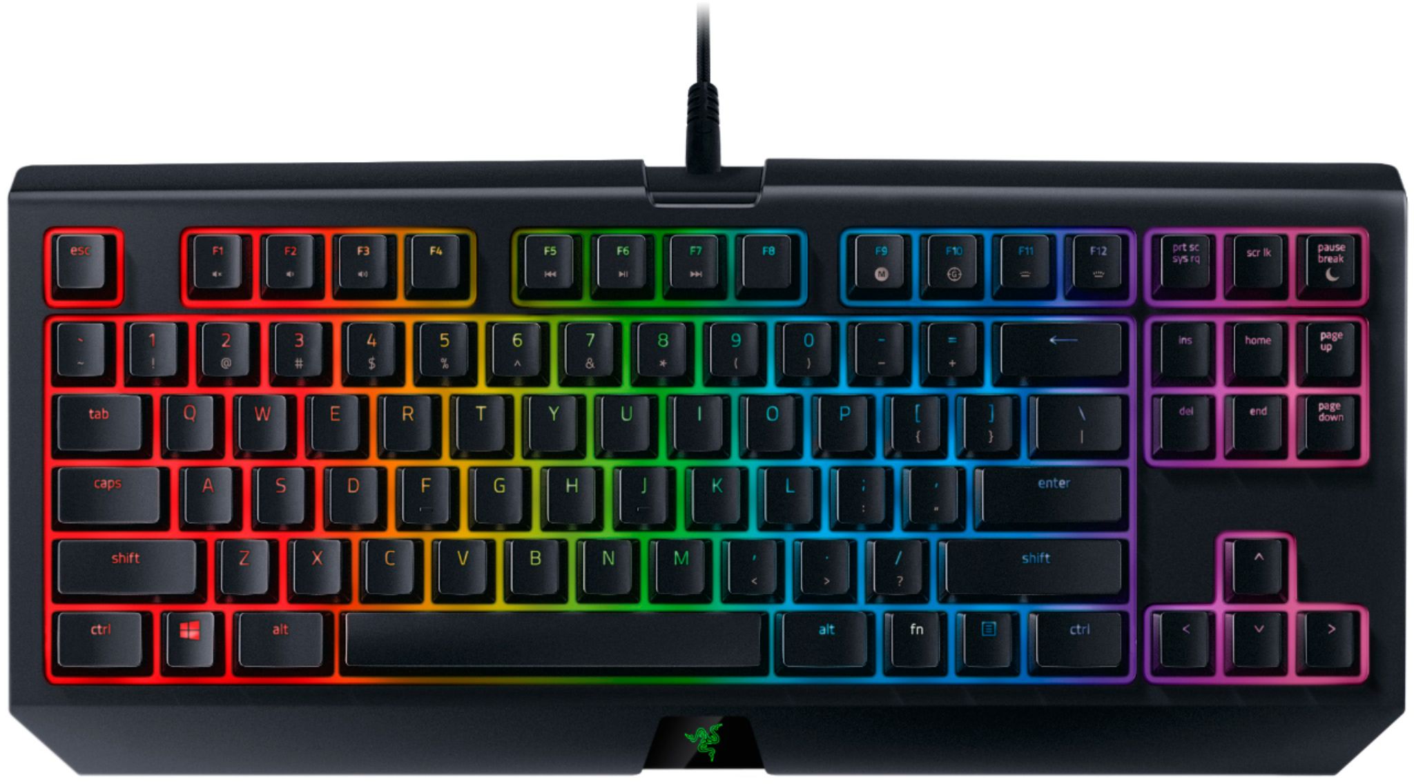 Razer - BlackWidow Chroma V2 Tournament Edition Wired Gaming Mechanical Switch Keyboard with RGB Back Lighting - Black