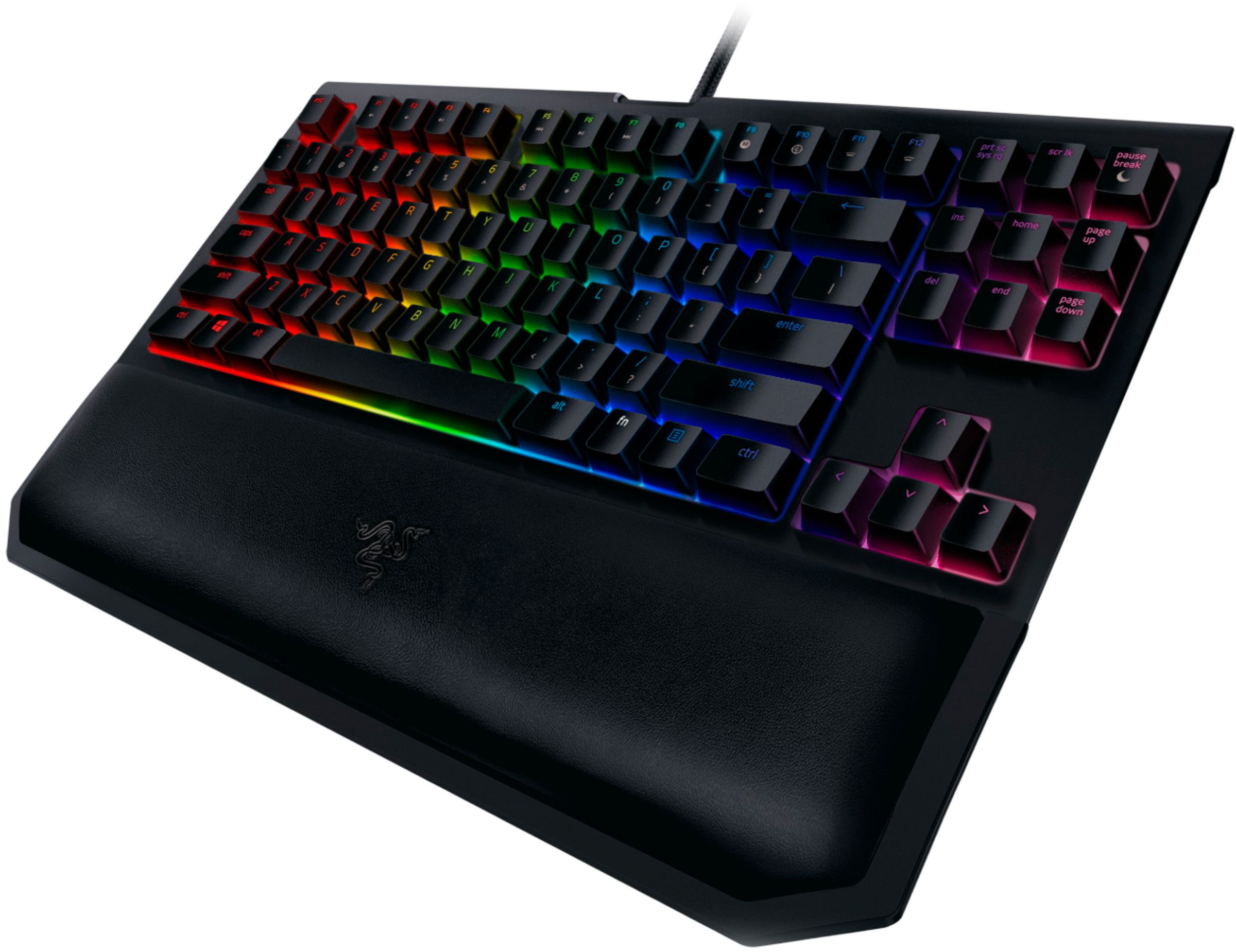 Left View: Razer - BlackWidow Chroma V2 Tournament Edition Wired Gaming Mechanical Switch Keyboard with RGB Back Lighting - Black