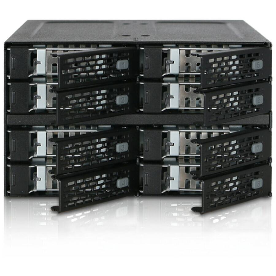 Alt View 7. Icy Dock - Icy Dock ToughArmor MB508SP-B Drive Enclosure for 5.25" - Mini-SAS HD Host Interface Internal - Black - 8 x HDD.