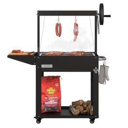 Koolmore - 50 in. Argentine Charcoal Grill, Adjustable Grate Outdoor BBQ, (KM-OG-A-45) - Black