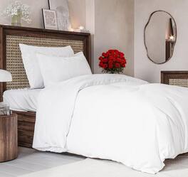 CGK Linens - Luxury Soft Premium Duvet Cover Set - Zipper Closure & Matching Pillow Shams - Twin - White