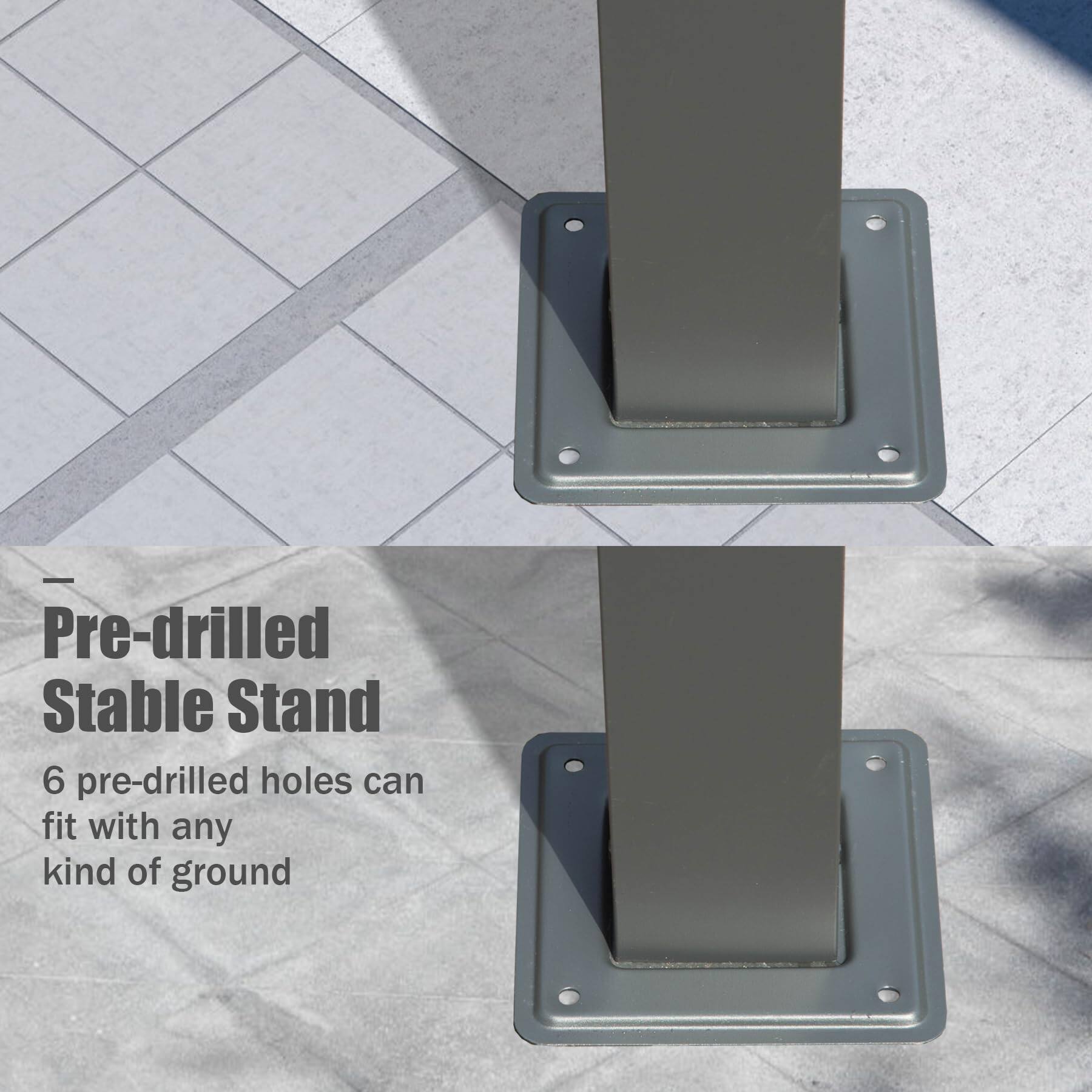 Pre-drilled Stable Stand

6 pre-drilled holes can fit with any kind of ground