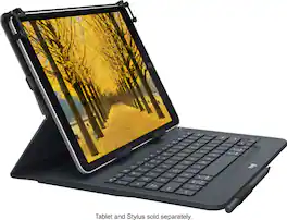 Logitech - Universal Keyboard Folio for 9–10-inch Apple, Android, Windows Tablet - Black