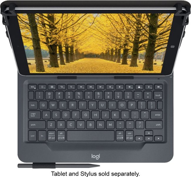 Logitech - Universal Keyboard Folio for 9–10-inch Apple, Android, Windows Tablet - Black_2