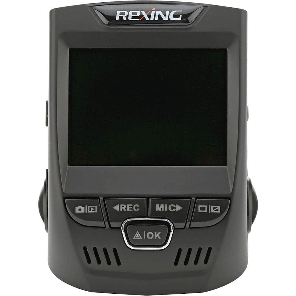 Alt View 11. Rexing - V1P 1080p Dash Cam with Rear Camera - Black.