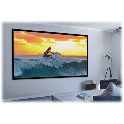 Left View: Screen Innovations - Zero Edge 110" Wall Projector Screen - Black/Dark Gray